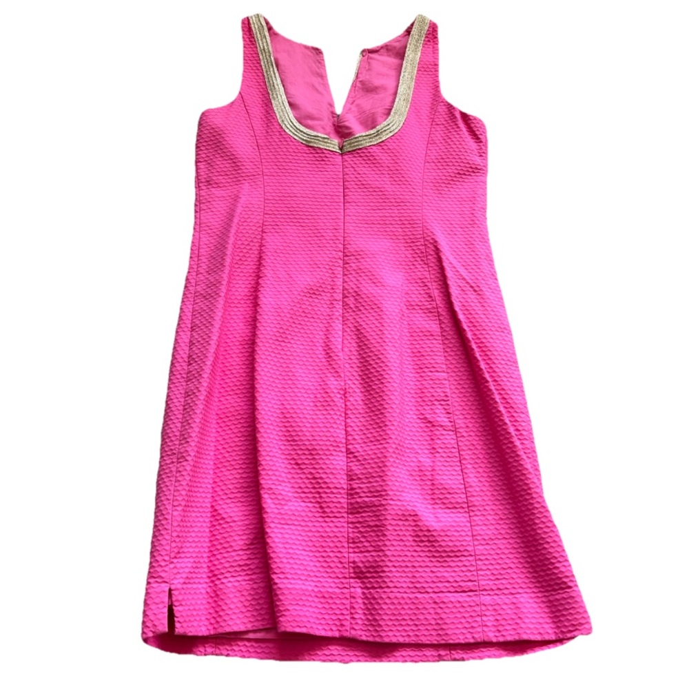 LILLY PULITZER JANICE SHIFT DRESS with Gold Accents Size 6 Elegant Feminine - Picture 2 of 6